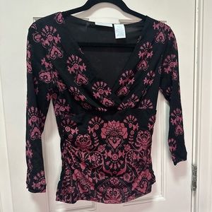 Worthington Black And Red Blouse Sz Small